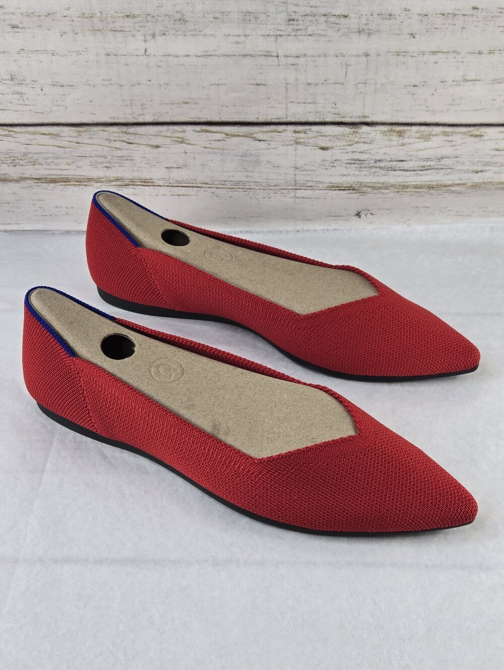 Rothy's Ballet Flats Pointed Toe Bright Red Women's Size 7.5